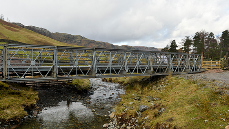 Temporary bridges reconnect flood hit Cumbria
